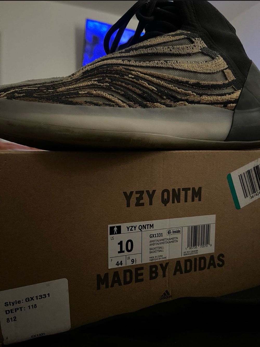 adidas YZY QNTM Black and Tan Men's Basketball Sneakers